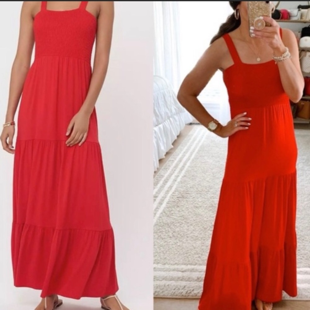 loft red maxi dress
